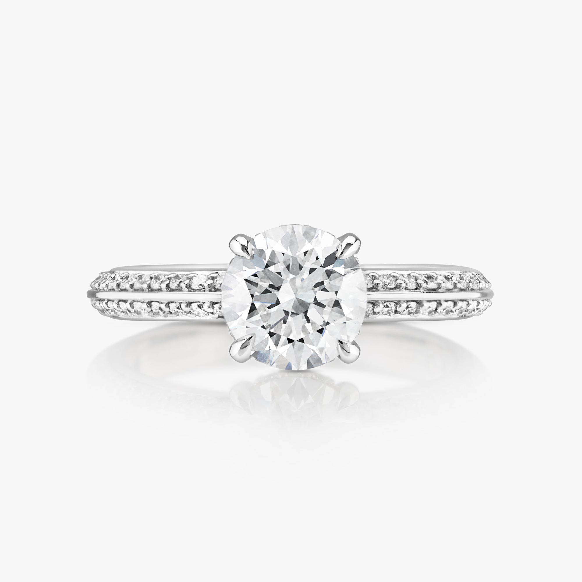 Hidden Halo Knife Edge Pave Ring