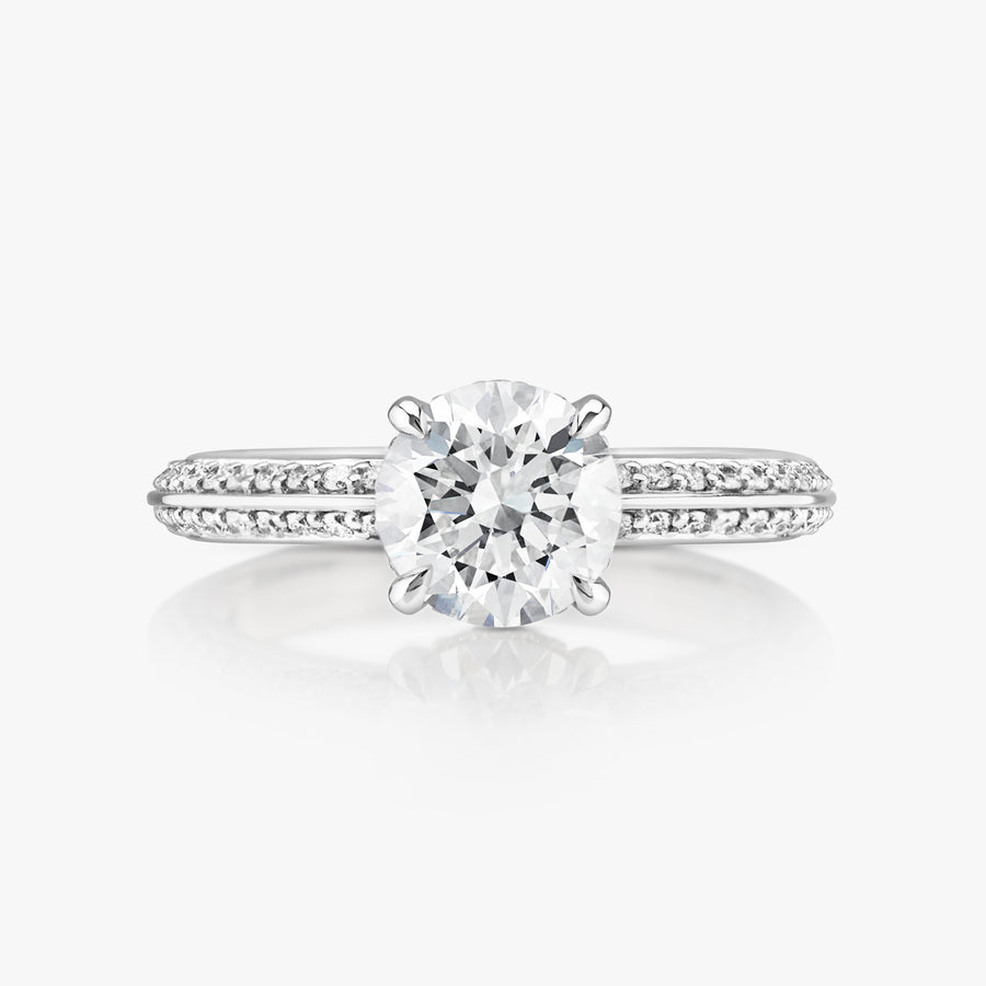 Hidden Halo Knife Edge Pave Ring