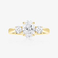 Jasmine Trilogy Ring (Round Side Stones)