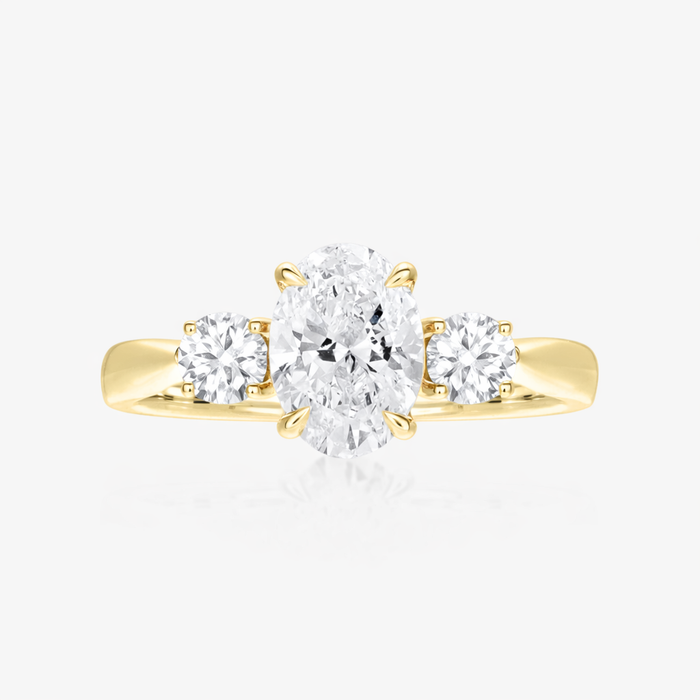 Jasmine Trilogy Ring (Round Side Stones)