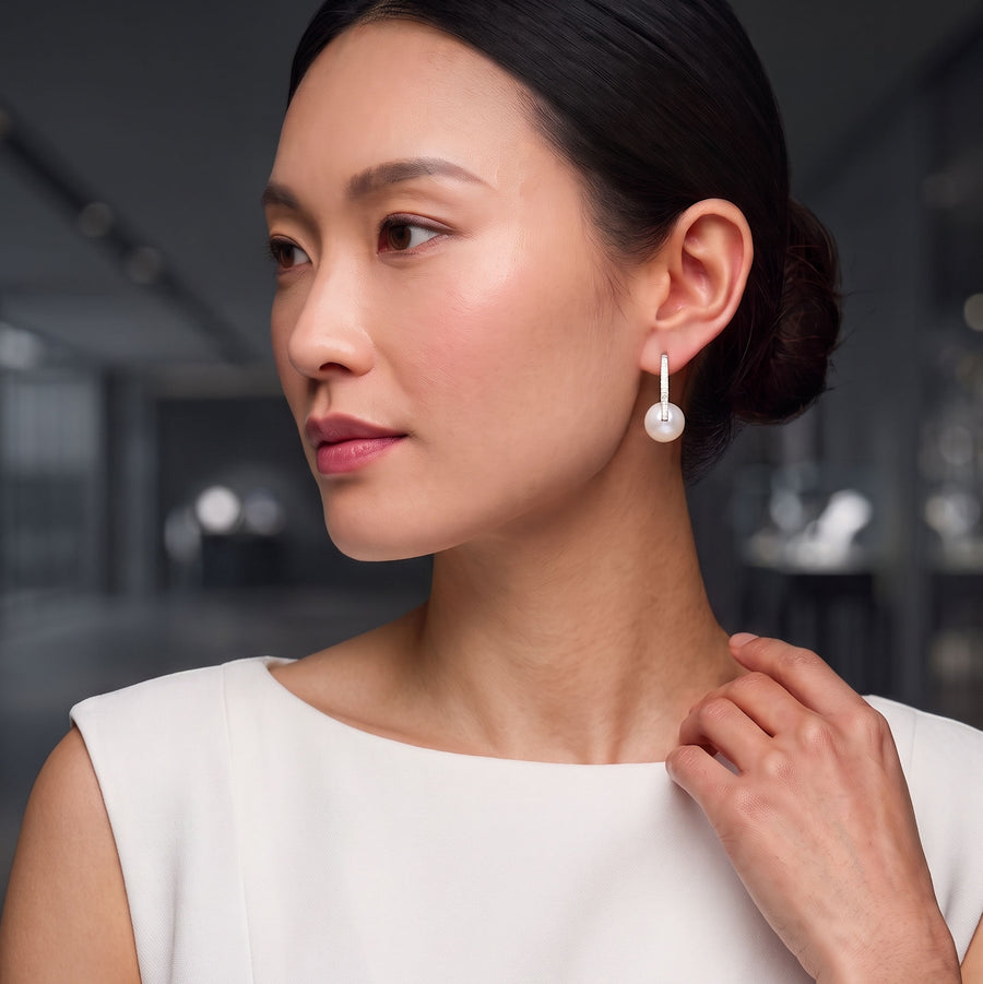 South Sea Pearl Nuovo Diamond Earrings - Carrie K. 