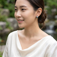 Circle Tahitian Pearl Studs (9K Gold) - Carrie K.