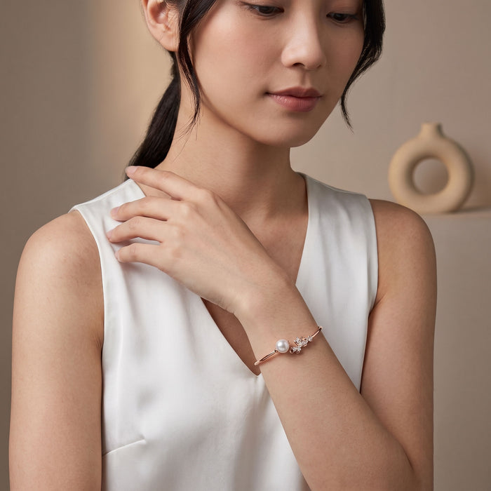 Lotus Pearl Twisty Bangle - Carrie K.