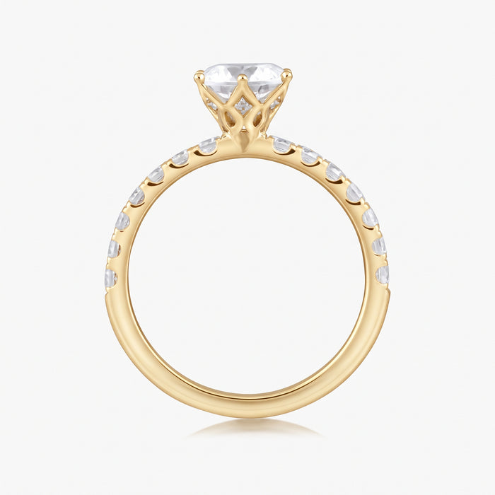 Crown Solitaire with Pave Band - Carrie K.