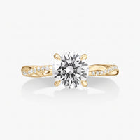 Hidden Halo Ring With Intertwined Diamond Band - Carrie K.