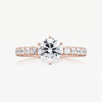 Crown Solitaire with Pave Band - Carrie K.