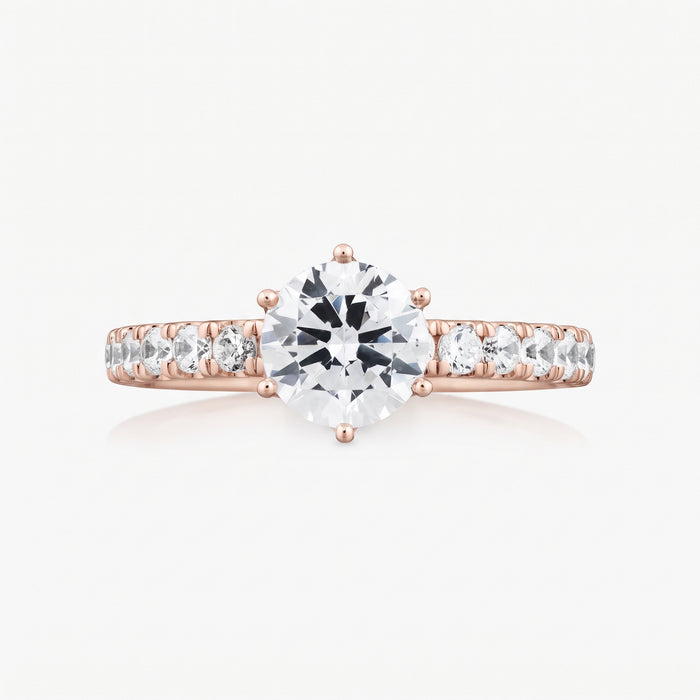 Crown Solitaire with Pave Band - Carrie K.