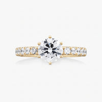 Crown Solitaire with Pave Band - Carrie K.