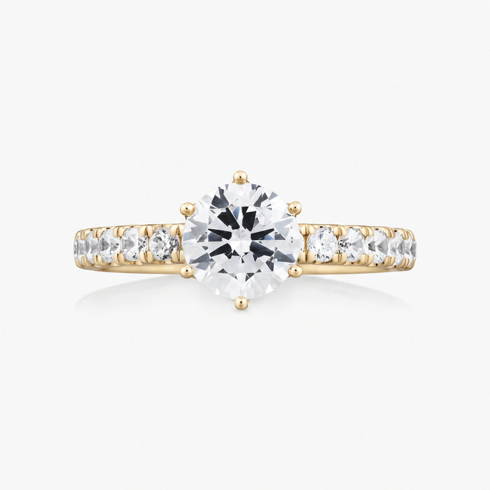 Crown Solitaire with Pave Band - Carrie K.