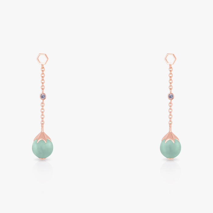 Jade Long Ear Drops (14K Gold) - Carrie K.