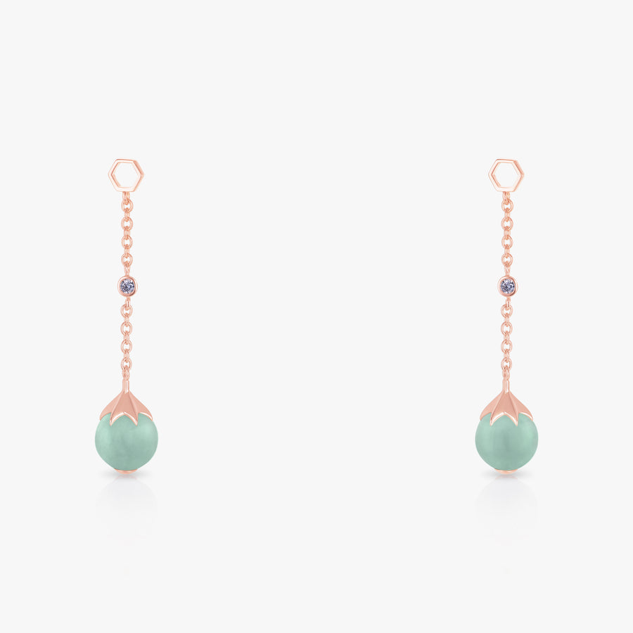 Jade Long Ear Drops (14K Gold) - Carrie K.