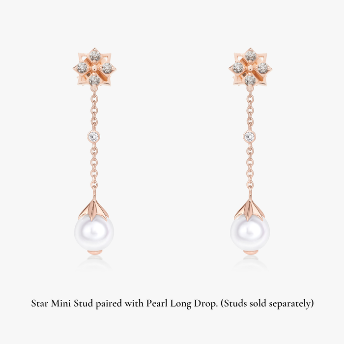 Pearl Long Ear Drops (14K Gold) - Carrie K. 