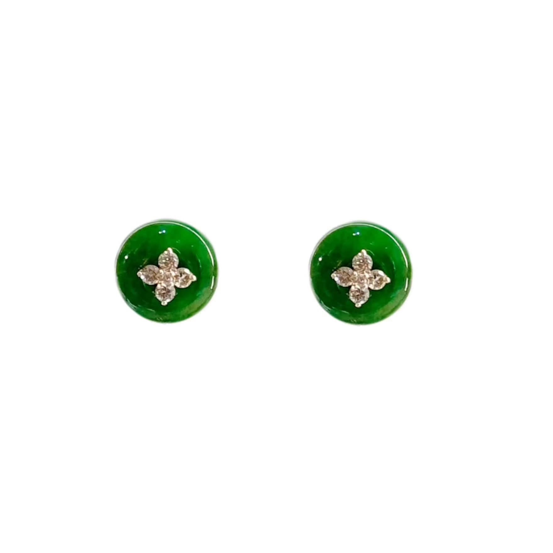 Jade Ear Studs (18K Yellow Gold) - Carrie K. 