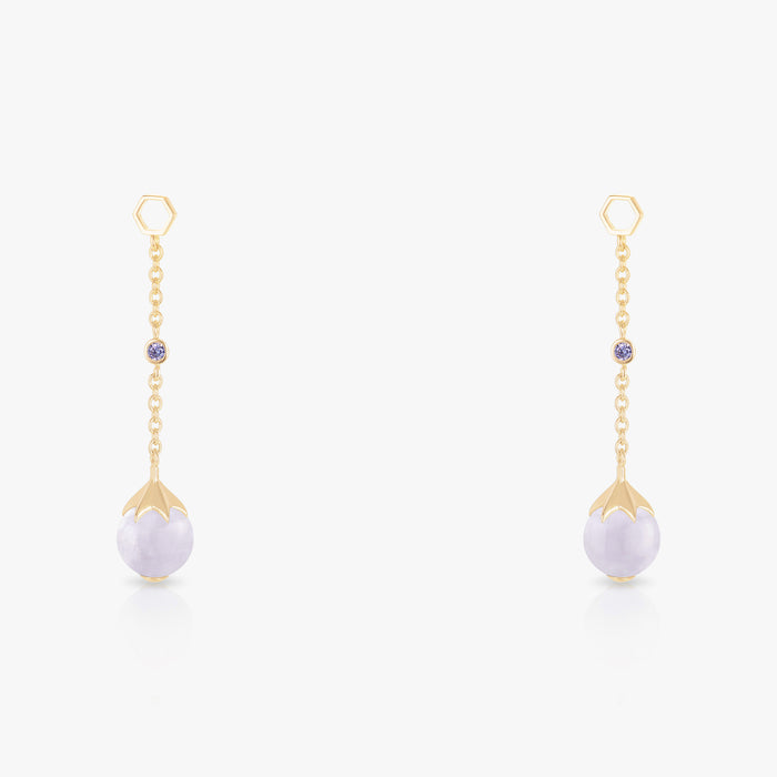 Jade Long Ear Drops (14K Gold) - Carrie K.