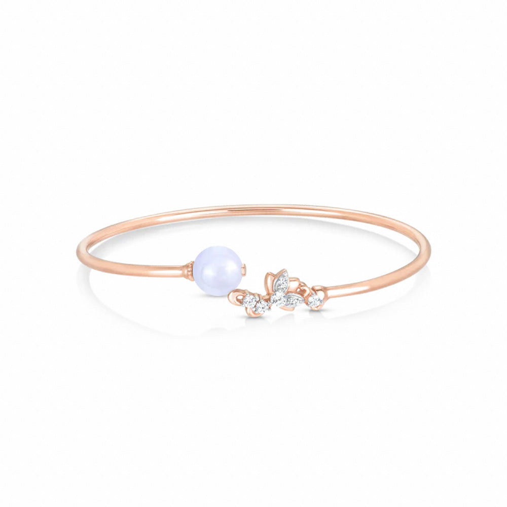 Lotus Lavender Jade Twisty Bangle (14K Gold) - Main Image