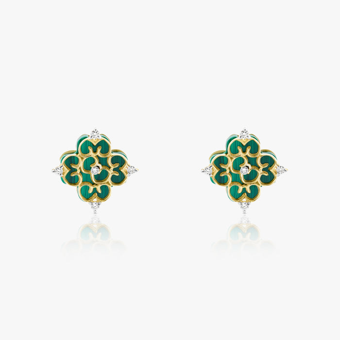 Blessings Mini Malachite Studs - Carrie K.