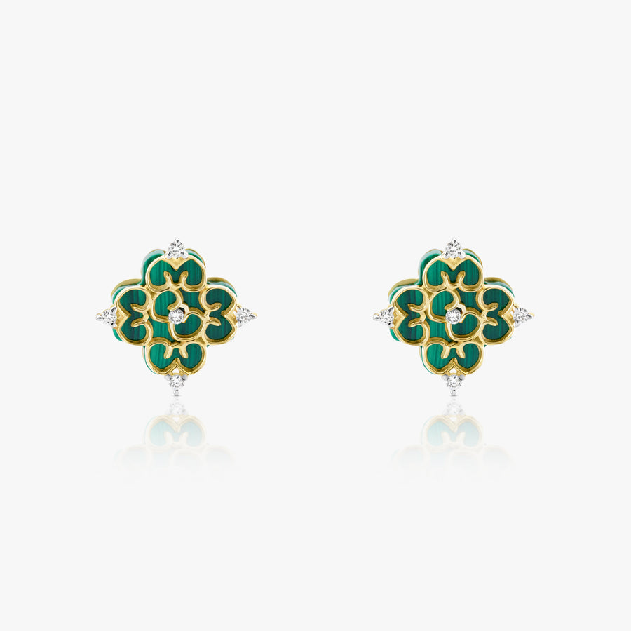 Blessings Mini Malachite Studs - Carrie K.