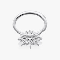Sunflower Halo Ring with Intertwined Diamond Band - Carrie K.