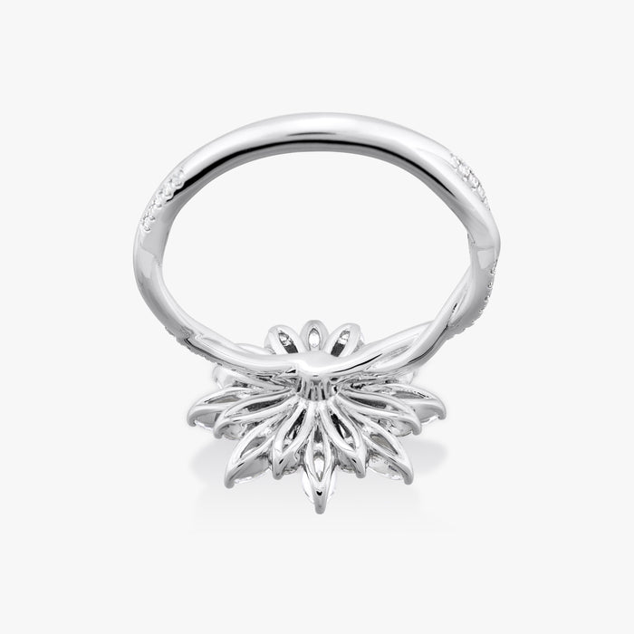 Sunflower Halo Ring with Intertwined Diamond Band - Carrie K.