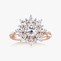 Sunflower Halo Ring with Intertwined Diamond Band - Carrie K.