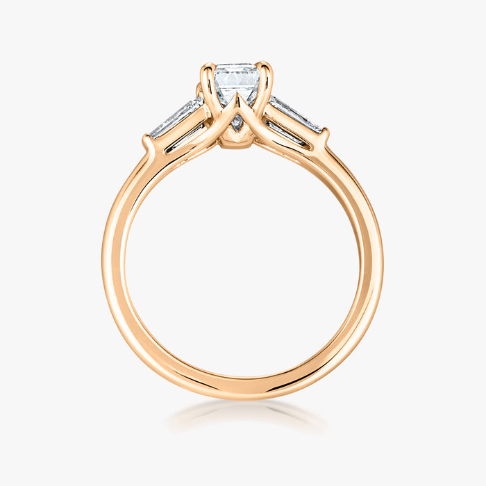Pinnacle Tapered Baguette Trilogy Ring