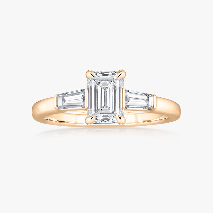 Pinnacle Tapered Baguette Trilogy Ring