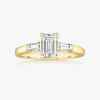 Pinnacle Tapered Baguette Trilogy Ring