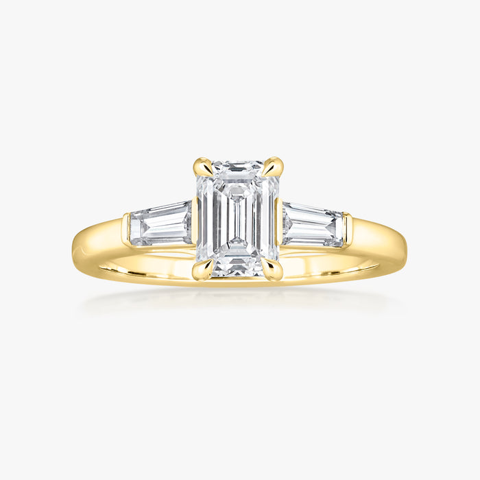 Pinnacle Tapered Baguette Trilogy Ring
