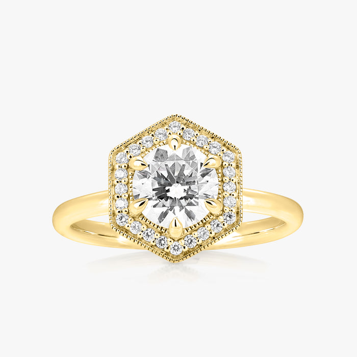 Fine Hexa Halo Ring