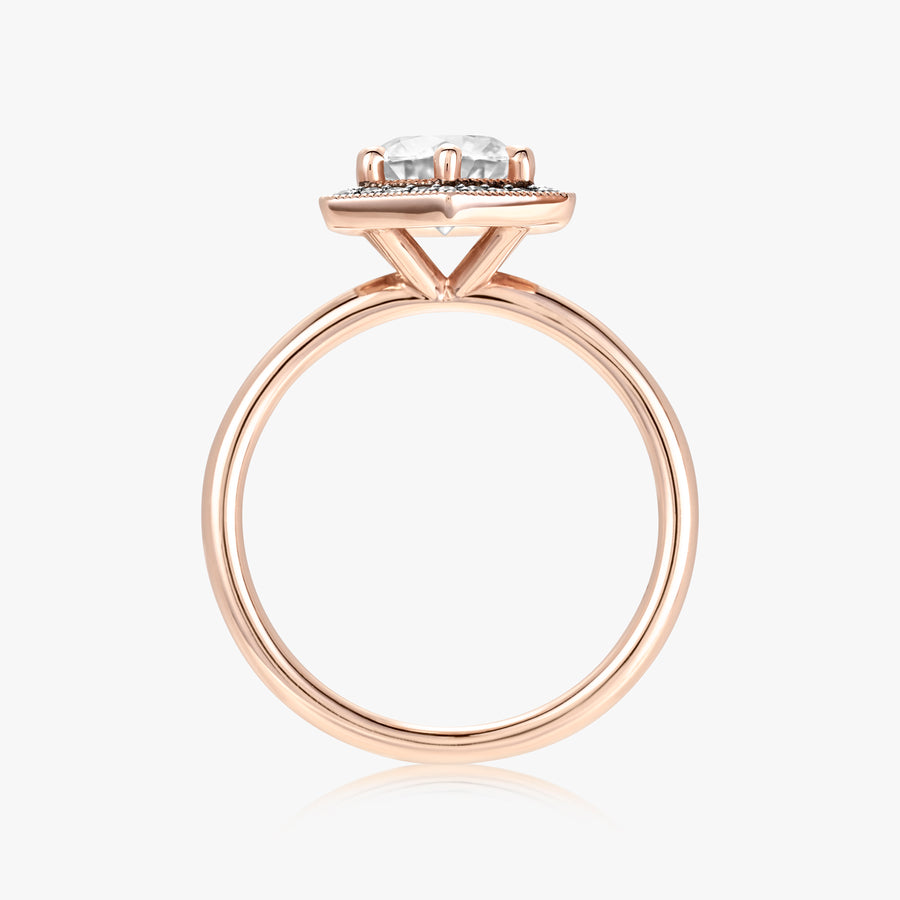 1.00ct Moissanite Fine Hexa Halo Ring - Carrie K. 