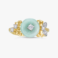 Lotus Jade Coin Ring - Carrie K.