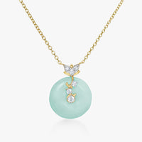 Lotus Green Jade Coin Necklace - Carrie K.