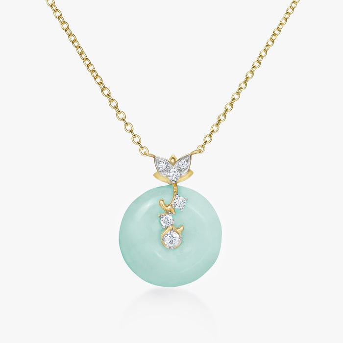 Lotus Green Jade Coin Necklace - Carrie K.
