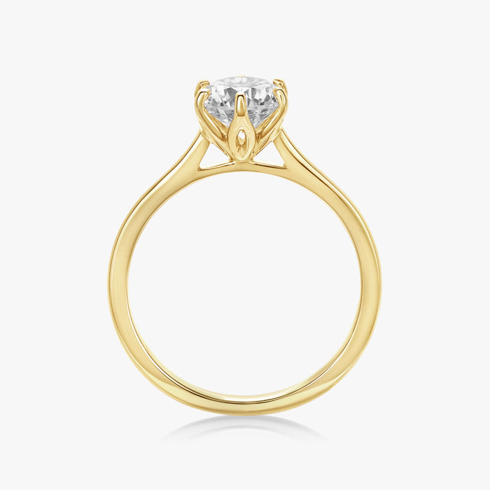 Lotus Solitaire Ring