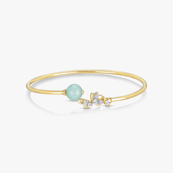 Lotus Green Jade Twisty Bangle - Carrie K.