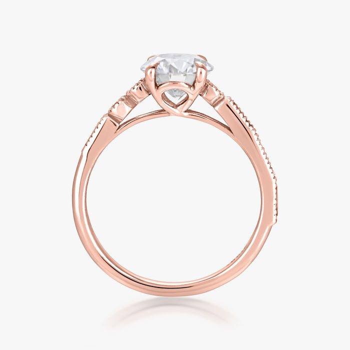 Milgrain Morse Solitaire Ring