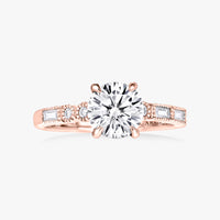 Milgrain Morse Solitaire Ring