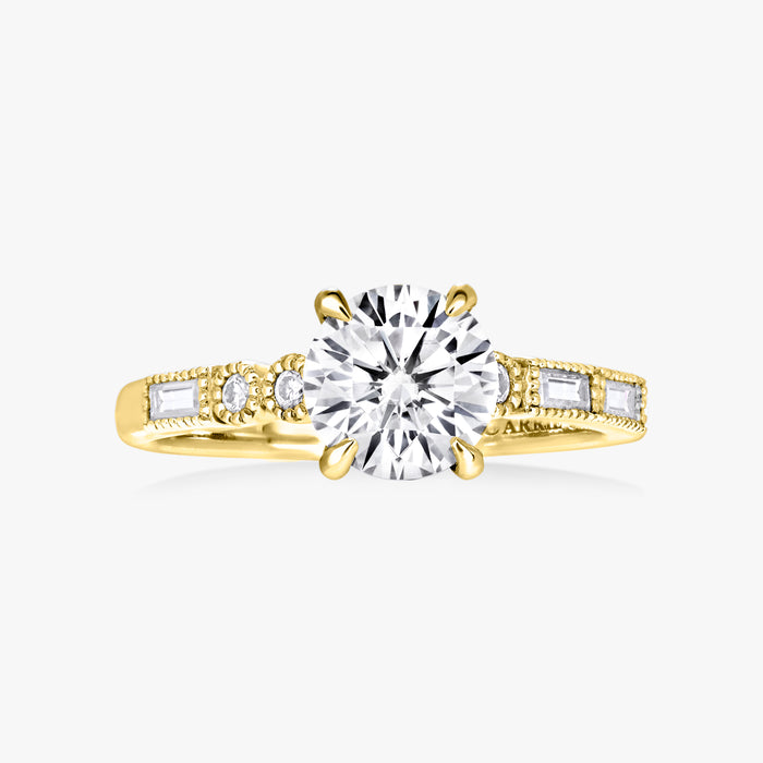 Milgrain Morse Solitaire Ring