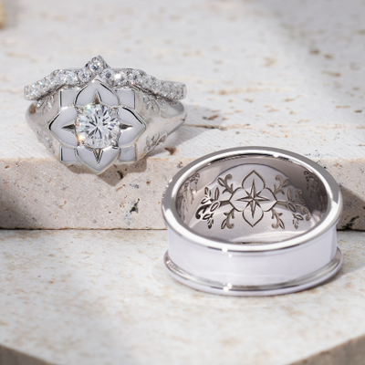 Lotus flower 2025 engagement ring meaning