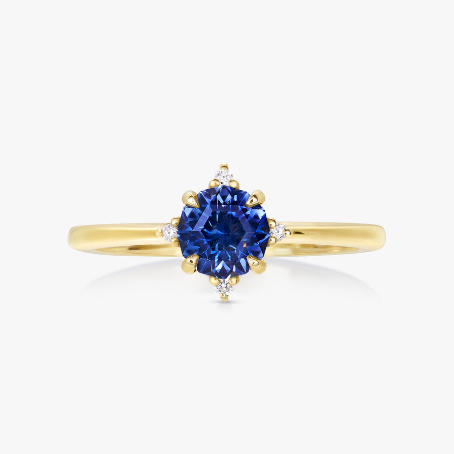 0.95ct Blue Sapphire North Star Ring - Carrie K. 