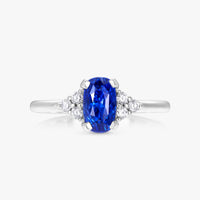 1.56ct Blue Sapphire 4 Pronged Round Cluster Ring - Carrie K.