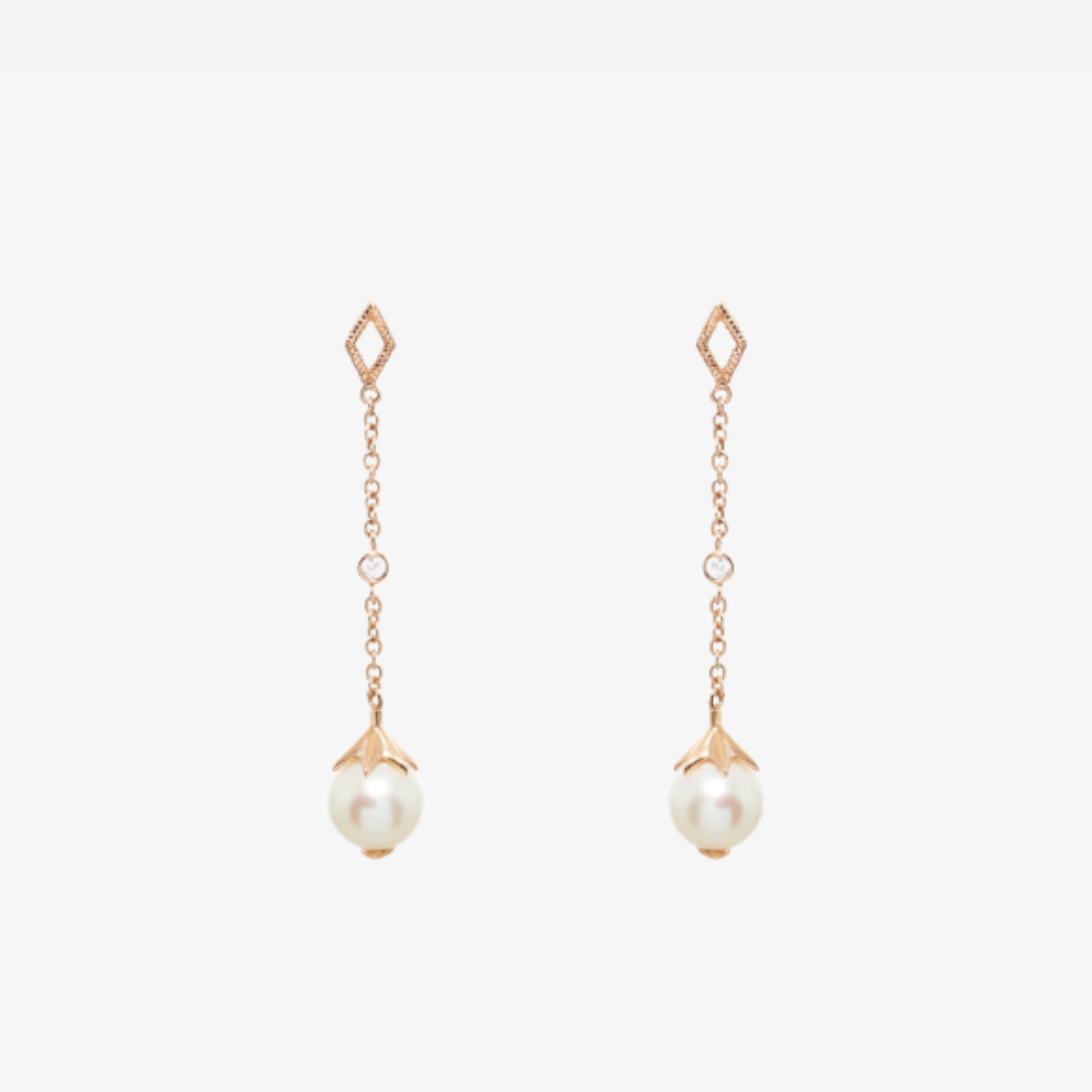 Pearl Long Drop (9K Gold) - Carrie K. 