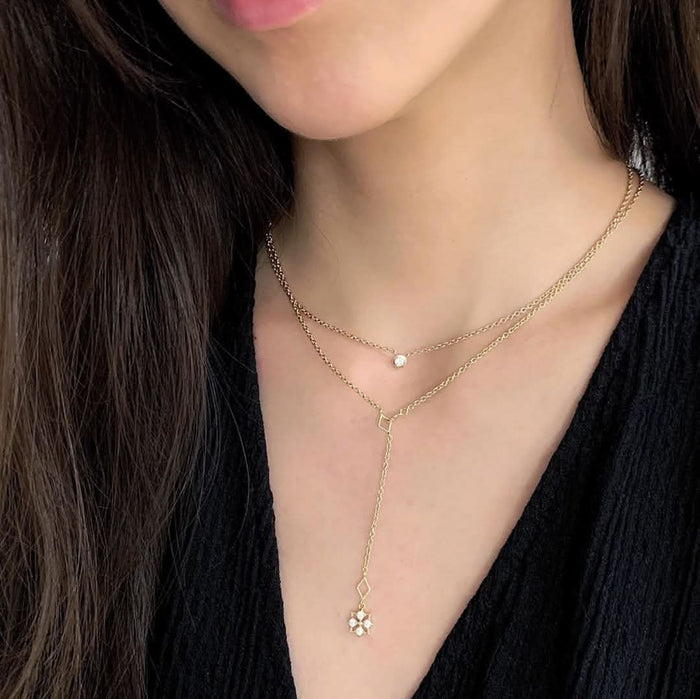 Star Mini Solitaire Necklace (9K Gold) - Carrie K. 