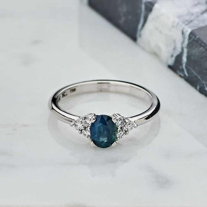 0.72ct Blue Sapphire Aurora Ring - Carrie K. 