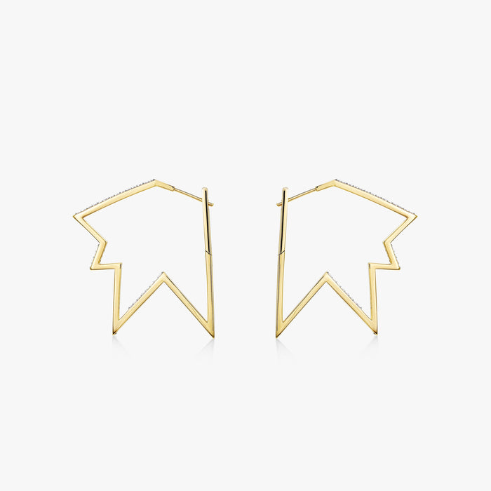 Star Hoop Earrings (9K Gold) - Carrie K. 