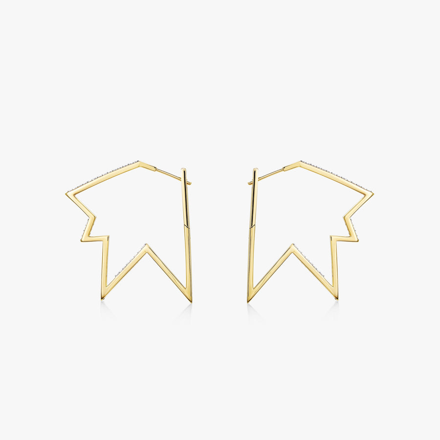 Star Hoop Earrings (9K Gold) - Carrie K. 