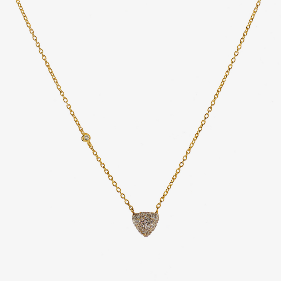 Trilliant Pave Necklace (14K Gold) - Carrie K. 