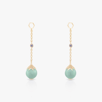 Jade Long Ear Drops (14K Gold) - Carrie K. 