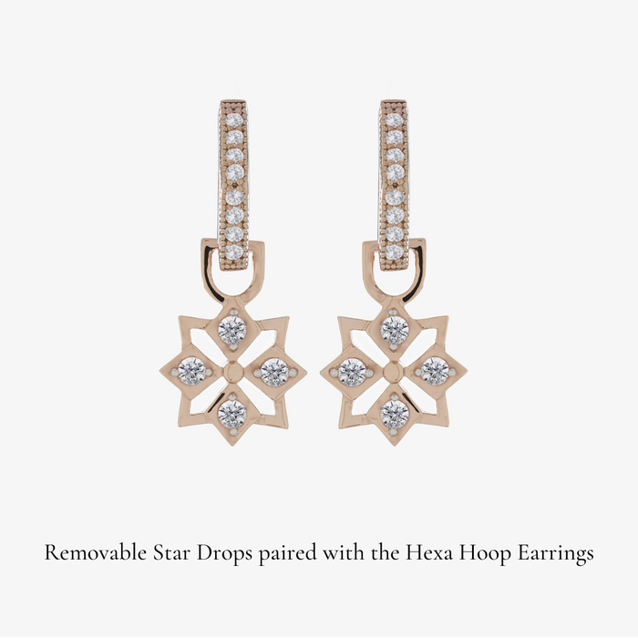 Star Mini Hoop Earrings (14K Gold) - Carrie K. 