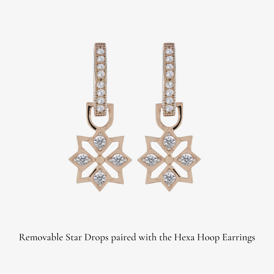 Star Mini Hoop Earrings (14K Gold) - Carrie K. 